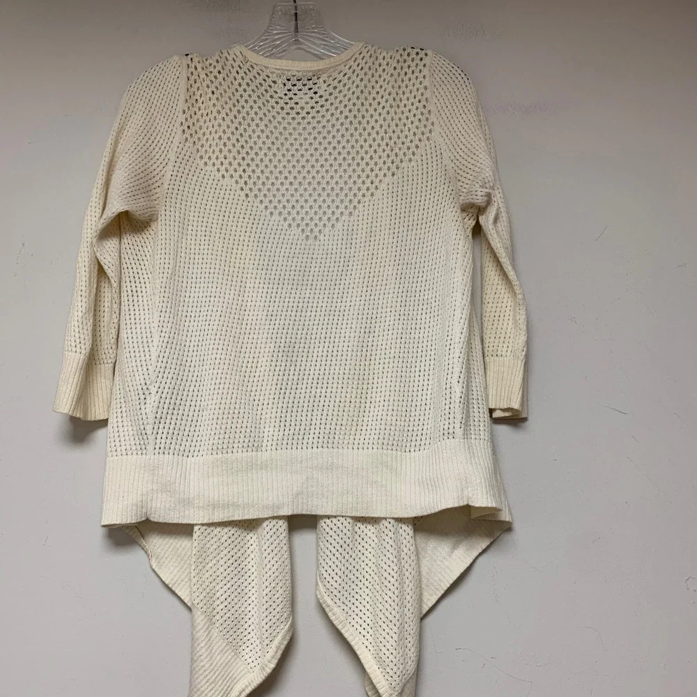American Eagle Cardigan Women Small Cream Excellent Pointelle Sharkbite 12637